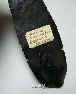 Oceanic Polynesian Papua New Guinea Admiralty Islands Obsidian Spear With Label