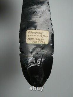 Oceanic Polynesian Papua New Guinea Admiralty Islands Obsidian Spear With Label