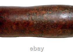 Oceanic Tribal Art Carved Gourd Lime Container Papua New Guinea Vintage