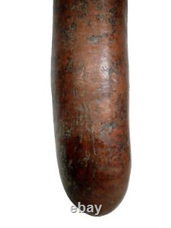 Oceanic Tribal Art Carved Gourd Lime Container Papua New Guinea Vintage
