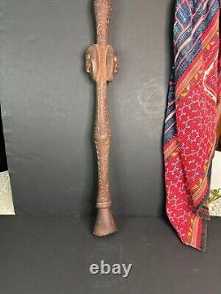 Old Carved Papua New Guinea Crocodile Walking Stick. Beautiful collection piece