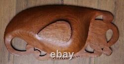 Old Large Rosewood Tribal Carving Bowl Papua New Guinea 55cm Long