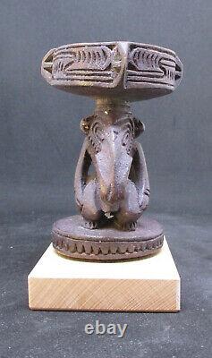 Old Miniature Carved SEPIK Mortar PAPUA NEW GUINEA early 1900