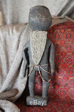 Old Papua New Guinea Ancestral Carving with Shell Cape & Loin Cloth