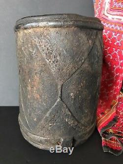 Old Papua New Guinea Carved Hardwood Container / Ex-Peter Hallinan Collection