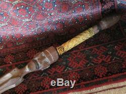 Old Papua New Guinea Carved Snake Walking Stick beautiful different and unusual