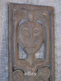 Old Papua New Guinea Carved Wall Hanging has wonderful patina