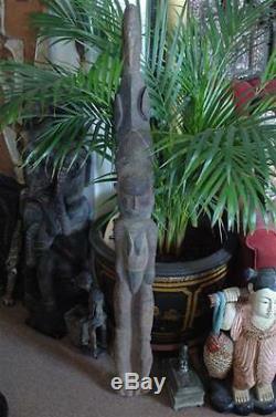 Old Papua New Guinea Carved Wooden Ancestral Figure wonderful ageing & patina