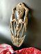Old Papua New Guinea Carved Wooden Food Hook with Cowrie Shell & Carved Birds