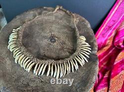 Old Papua New Guinea Ceremonial Dogs Fang Necklace. Beautiful collection and dis