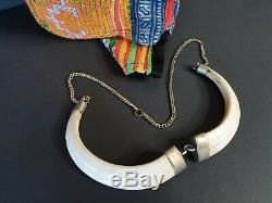 Old Papua New Guinea Double Boar Necklace beautiful accent and collection piece