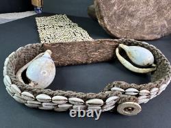 Old Papua New Guinea Highlands Cowrie Shell Ceremonial Chest Piece