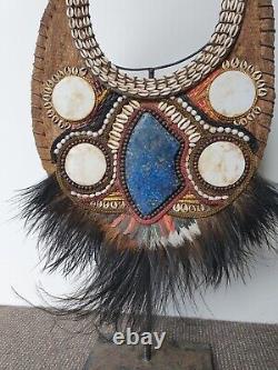 Old Papua New Guinea Highlands Tribal Ceremonial Necklace Breast Plate Png