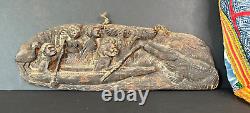Old Papua New Guinea Keram River Carved Wooden Story Board