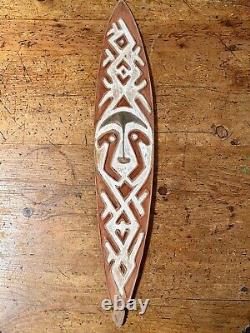 Old Papua New Guinea Painted Gope Board Oceanic Tribal Art Papuan Gulf Region