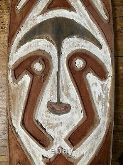 Old Papua New Guinea Painted Gope Board Oceanic Tribal Art Papuan Gulf Region