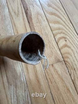 Old Papua New Guinea Penis Sheath Gourd Koteka Decorated With Feather