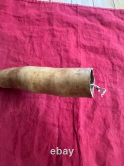 Old Papua New Guinea Penis Sheath Gourd Koteka Decorated With Feather