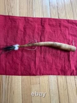 Old Papua New Guinea Penis Sheath Gourd Koteka Decorated With Feather