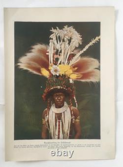 Old Papua New Guinea Print Bereina Roro Dancer 1890s PNG Tribal Art DNG