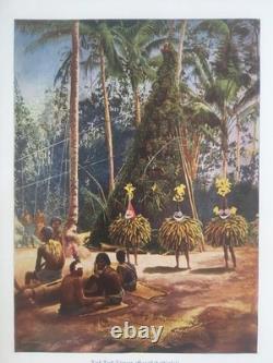 Old Papua New Guinea Print Tolai Dukduk Dancers Rabaul 1890s PNG Art RARE