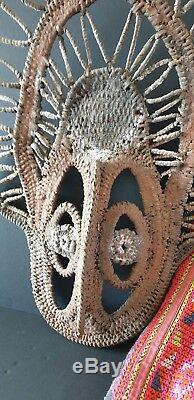 Old Papua New Guinea Sepik Abalem Woven Yam Mask beautiful collection item