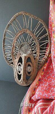 Old Papua New Guinea Sepik Abalem Woven Yam Mask beautiful collection item