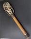 Old Papua New Guinea Sepik River Carved Bamboo Flute w Carved Wooden Stopper PNG