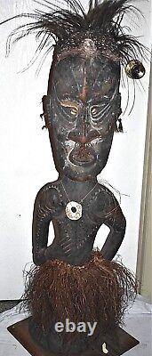 Orig $1099. MEGA PAPUA NEW GUINEA SPIRIT FIGURE, 1900S 48 M. SIMPSON ESTATE