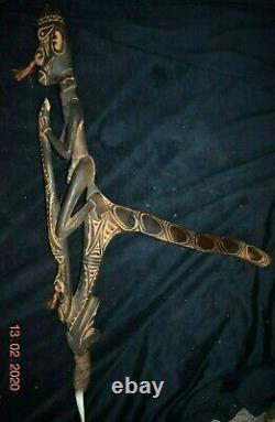 Orig $499 HUGE PAPUA NEW GUINEA DANCE STAFF, croc tooth EARLY 1900S 27 PROV