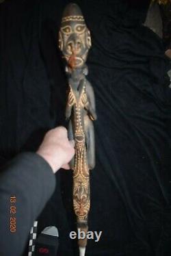 Orig $499 HUGE PAPUA NEW GUINEA DANCE STAFF, croc tooth EARLY 1900S 27 PROV