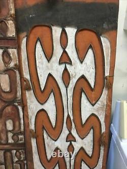 Original Carved Handheld Ceremonial Shields Papua New Guinea Asmat Tribe