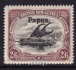 PAPUA 1906 SG20 2/6 black & brown opt T3 Mounted mint