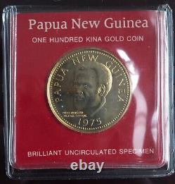 PAPUA NEW GUINEA 100 kina 1975 GOLD (9.57 gr.) KM# 9 UNC