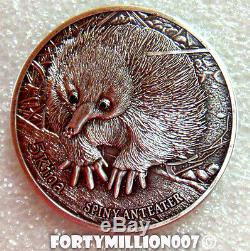 PAPUA NEW GUINEA 2012 5 KINA THE SPINEY ANTEATER BLACK DIAMONDS Ag 1000 MADE