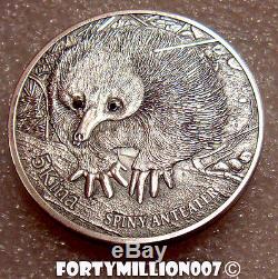 PAPUA NEW GUINEA 2012 5 KINA THE SPINEY ANTEATER BLACK DIAMONDS Ag 1000 MADE