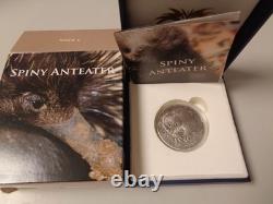 PAPUA NEW GUINEA 2012 5 Kina in Silver (1 oz), AF with Diamonds ANTEATER