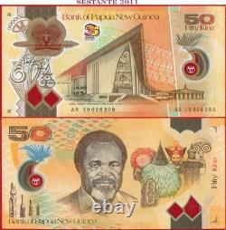 PAPUA NEW GUINEA 50 KINA 2010 Commemorative 35th Polymer P 42 UNC free shipping