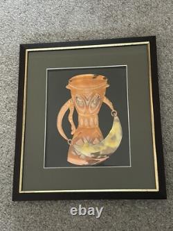 PAPUA NEW GUINEA Copper Picture Tribal Wall Art Framed 15x17in
