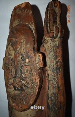 PAPUA NEW GUINEA HUGE HDWD FIGURES With3 CROCS 30 1900S