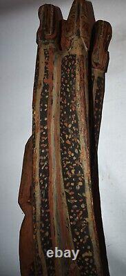 PAPUA NEW GUINEA HUGE HDWD FIGURES With3 CROCS 30 1900S