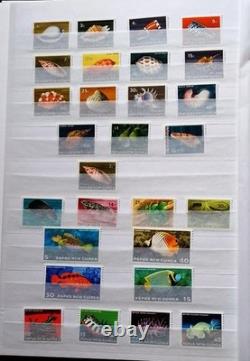 PAPUA NEW GUINEA MNH stamp collection mainly reptiles, butterflies, shells, etc
