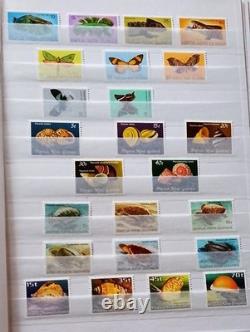 PAPUA NEW GUINEA MNH stamp collection mainly reptiles, butterflies, shells, etc