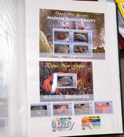 PAPUA NEW GUINEA MNH stamp collection mainly reptiles, butterflies, shells, etc