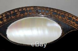 Pacifc Islands Fiji Trobriand Large Wooden Bowl Handmade MOP & Turtle Accent 16