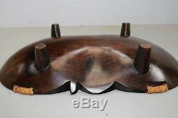 Pacifc Islands Fiji Trobriand Large Wooden Bowl Handmade MOP & Turtle Accent 16