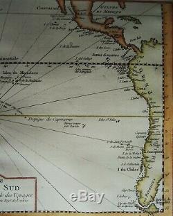 Pacific Ocean, Australia, New Zealand, map Bellin, 1753, Carte. De la Mer du Sud