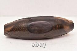 Pacific Solomon Island Slit Drum Papua New Guinea Carved Wood Abalone shell