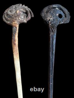 Pair of Cassowary Bone Lime Sticks East Sepik Papua New Guinea 1960