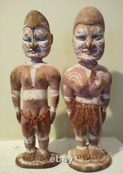 Pair of Old PNG Sepik Figures PAPUA NEW GUINEA Mid 20th Century
